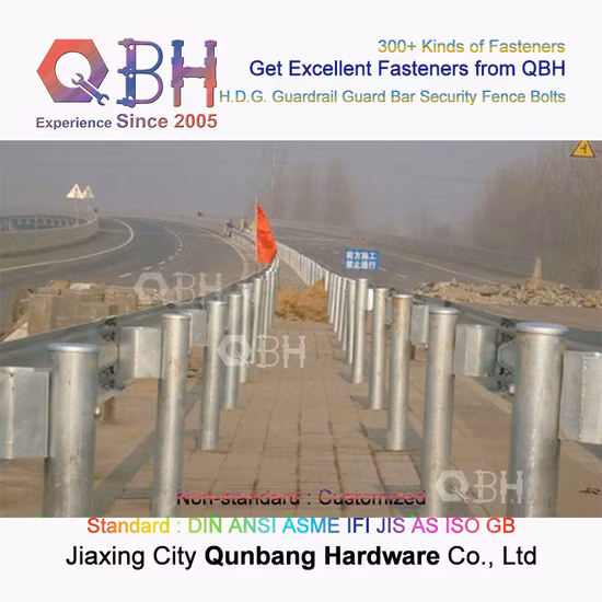 Bulloni per guardrail personalizzati Qbh realizzati in acciaio al carbonio HDG HDG con zincatura a caldo